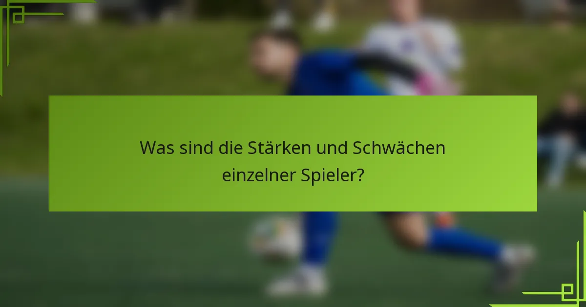 Was sind die Stärken und Schwächen einzelner Spieler?