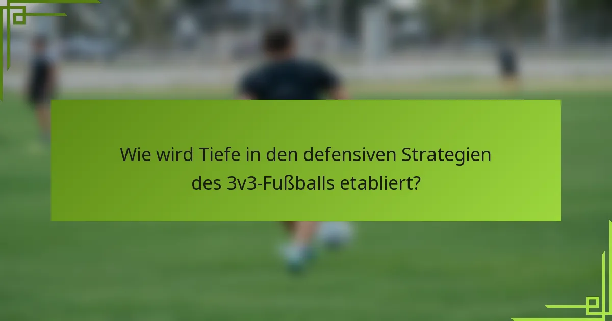 Wie wird Tiefe in den defensiven Strategien des 3v3-Fußballs etabliert?